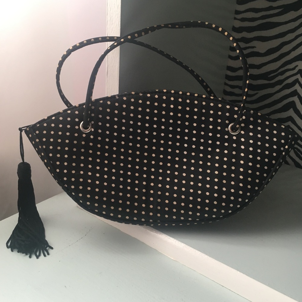 Black & White Polkadot Mini Purse / Clutch